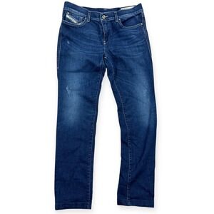 Diesel Pants Women's 32x32 Blue Denim Straitzee Jeans Stretch Slim Straight‎